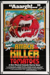 4a052 ATTACK OF THE KILLER TOMATOES 1sh '79 wacky monster artwork by David Weisman!