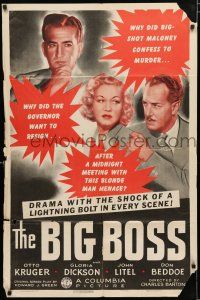 4a087 BIG BOSS 1sh '41 Otto Kruger, John Litel, Gloria Dickson as blonde man menace!