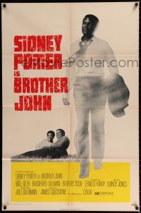 4a118 BROTHER JOHN 1sh '71 great full-length image of angelic Sidney Poitier!