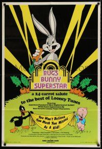 4a123 BUGS BUNNY SUPERSTAR 1sh '75 Looney Tunes Daffy Duck & Porky Pig!