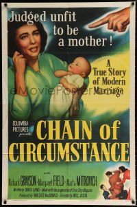 4a155 CHAIN OF CIRCUMSTANCE 1sh '51 Margaret Field judged unfit to be a mother!