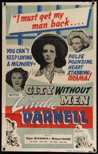 4a174 CITY WITHOUT MEN Posters Inc 1sh '42 sexy Linda Darnell helps her unjustly imprisoned man!