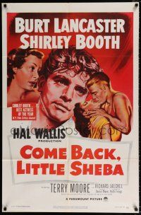 4a184 COME BACK LITTLE SHEBA 1sh '53 art of Burt Lancaster, Shirley Booth, Jaeckel & Moore!