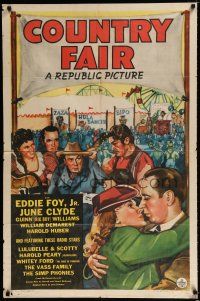 4a197 COUNTRY FAIR 1sh '41 romantic art of Eddie Foy Jr. & June Clyde!