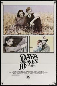 4a230 DAYS OF HEAVEN 1sh '78 Richard Gere, Brooke Adams, directed by Terrence Malick!