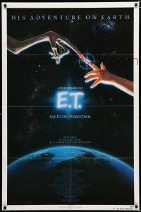 4a278 E.T. THE EXTRA TERRESTRIAL 1sh '82 Steven Spielberg classic, John Alvin art!