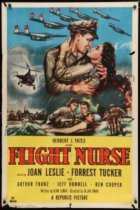 4a313 FLIGHT NURSE 1sh '53 Joan Leslie & Forrest Tucker help win the Korean War!