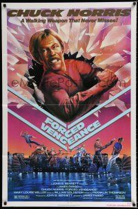 4a320 FORCED VENGEANCE 1sh '82 Chuck Norris is a walking weapon that never misses, Gleason art!