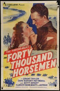 4a329 FORTY THOUSAND HORSEMEN 1sh '41 Australian World War I movie, same story told in Gallipoli!