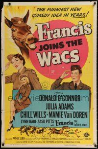 4a333 FRANCIS JOINS THE WACS 1sh '54 Donald O'Connor & the talking mule are in the Army now!
