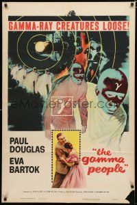 4a347 GAMMA PEOPLE 1sh '56 G-gun paralyzes nation, great image of hypnotized Gamma people!