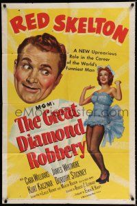 4a372 GREAT DIAMOND ROBBERY 1sh '53 artwork of Red Skelton & sexy Cara Williams!