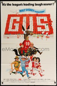 4a384 GUS 1sh '76 Walt Disney, Don Knotts & Tim Conway, football playing mule!