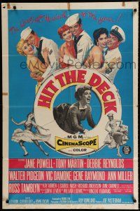 4a400 HIT THE DECK 1sh '55 Debbie Reynolds, Jane Powell, Tony Martin, Walter Pidgeon, Ann Miller