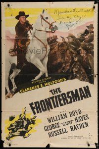 4a404 HOPALONG CASSIDY style A 1sh '40s artwork of William Boyd as Hopalong Cassidy, Frontiersman