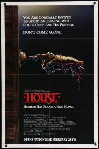 4a406 HOUSE advance 1sh '86 great artwork of severed hand ringing doorbell, don't come alone!
