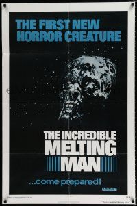 4a435 INCREDIBLE MELTING MAN 1sh '77 AIP gruesome color close-up of new horror creature!