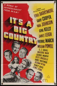 4a448 IT'S A BIG COUNTRY 1sh '51 Gary Cooper, Janet Leigh, Gene Kelly & other major stars!