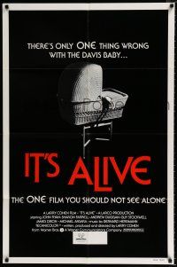 4a450 IT'S ALIVE 1sh R76 Larry Cohen, classic creepy baby carriage image!