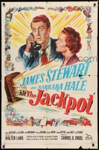 4a453 JACKPOT 1sh '50 James Stewart wins a radio show contest, but can't afford the prize!