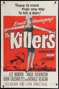 4a469 KILLERS 1sh '64 directed by Don Siegel, Lee Marvin, sexy full-length Angie Dickinson!