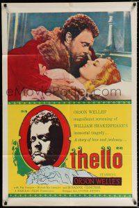 4a624 OTHELLO 1sh '55 Orson Welles in the title role w/pretty Fay Compton, Shakespeare!