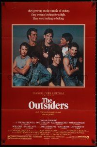 4a630 OUTSIDERS 1sh '82 Coppola, S.E. Hinton, Howell, Dillon, Macchio, Swayze, Lowe, Estevez