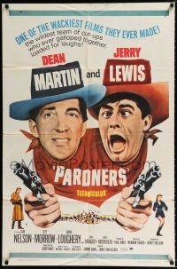 4a639 PARDNERS 1sh R65 wacky cowboys Jerry Lewis & Dean Martin in western action!