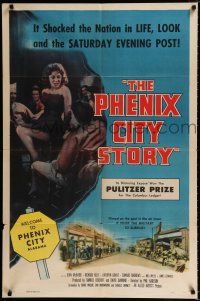 4a653 PHENIX CITY STORY style A 1sh '55 classic noir, it took the military to subdue their sin!