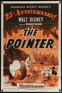 4a665 POINTER 1sh R53 Walt Disney, cool animation art of Mickey, Pluto, and huge bear!