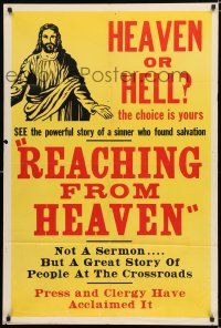4a690 REACHING FROM HEAVEN 1sh '48 Hugh Beaumont, Heaven or Hell, the choice is yours!