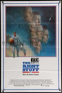 4a705 RIGHT STUFF 1sh '83 great Tom Jung montage art of the first NASA astronauts!