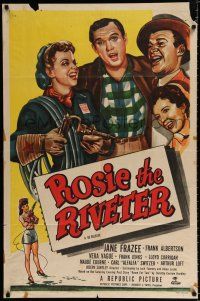 4a725 ROSIE THE RIVETER 1sh R51 sexy Jane Frazee as Rosie mixes rivets with rhythm
