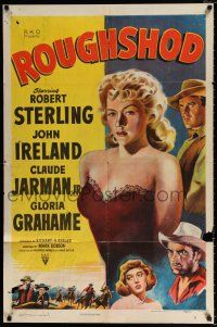 4a726 ROUGHSHOD style A 1sh '49 super sleazy Gloria Grahame isn't good enough to marry!
