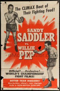 4a731 SADDLER VS PEP style A 1sh '51 Sandy vs. Willie, the climax bout of their fighting feud!