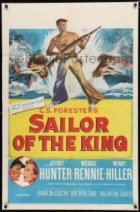 4a732 SAILOR OF THE KING 1sh '53 Roy Boulting, Jeff Hunter, Michael Rennie, C.S. Forester
