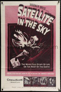 4a739 SATELLITE IN THE SKY 1sh '56 English, the never-told story of life on the roof of the Earth!