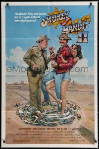 4a783 SMOKEY & THE BANDIT II 1sh '80 Goozee art of Burt Reynolds, Jackie Gleason & Sally Field!