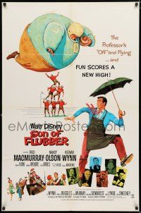 4a796 SON OF FLUBBER 1sh R70 Walt Disney, art of absent-minded professor Fred MacMurray!