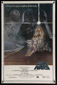 4a823 STAR WARS 4th printing style A 1sh '77 George Lucas classic sci-fi epic, art by Tom Jung!