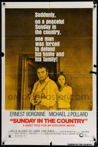 4a847 SUNDAY IN THE COUNTRY 1sh '74 Ernest Borgnine, screen explodes with righteous vengeance