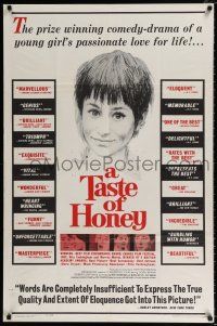 4a860 TASTE OF HONEY style A 1sh '62 Richardson, story of Tushingham's passionate love for life!