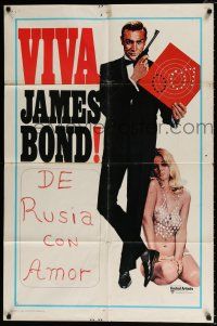 4a955 VIVA JAMES BOND 1sh '70 art of Sean Connery w/super sexy babe in skimpy outfit!