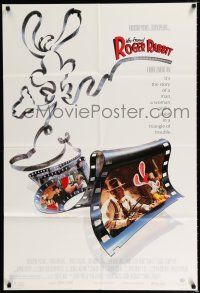 4a968 WHO FRAMED ROGER RABBIT 1sh '88 Robert Zemeckis, cool cartoon/live action image!