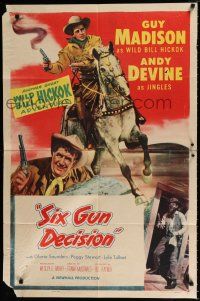 4a970 WILD BILL HICKOK style B 1sh '50s cool images of Guy Madison in the title role, Devine!