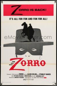 4a999 ZORRO 1sh '76 masked hero Alain Delon, all for fun and fun for all!