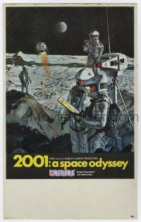 4b001 2001: A SPACE ODYSSEY Cinerama mini WC '68 Kubrick, McCall art of astronauts on moon, Cinerama