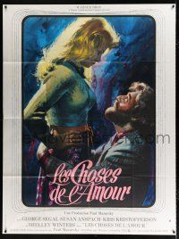 4c539 BLUME IN LOVE French 1p '73 different artwork of George Segal & sexy Susan Anspach!