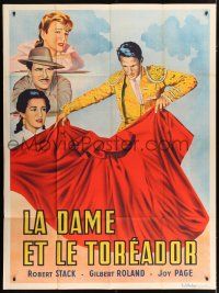 4c549 BULLFIGHTER & THE LADY French 1p R50s Budd Boetticher, art of matador Robert Stack w/red cape!
