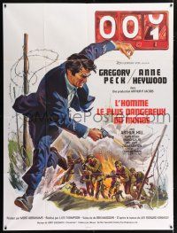 4c560 CHAIRMAN French 1p '69 U.S.-British-Russian Intelligence can't keep Gregory Peck alive!